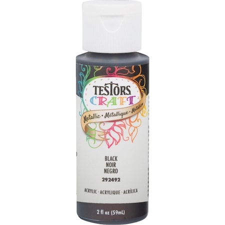 Testors 2 oz Metallic Acrylic Craft Paint Black 249332